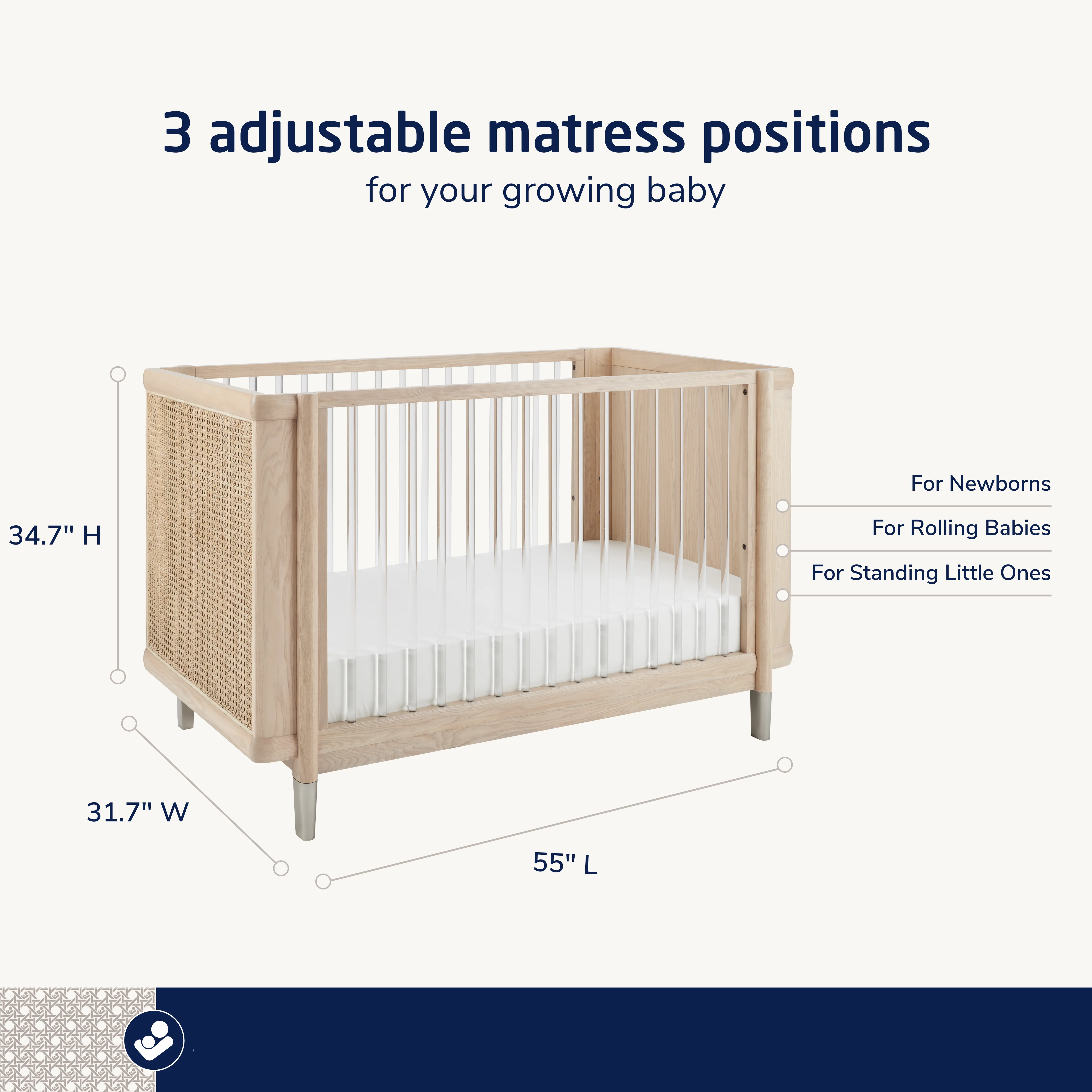 206-brisa-4-in-1-convertible-crib-with-toddler-bed-daybed-conversion-kit-6.webp Brisa 4-in-1 Convertible Crib with Toddler Bed/Daybed Conversion Kit