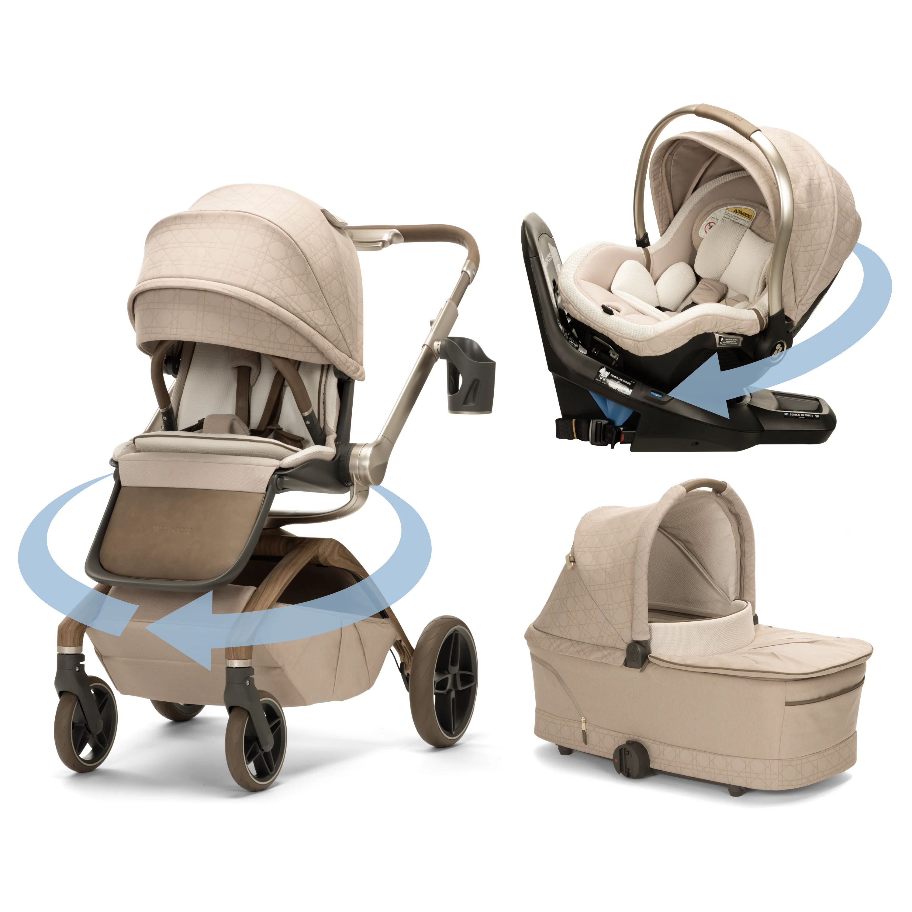 Tana 360° Rotating Travel System with Peri™ 180° & Carriage Accessory in Natural Heritage