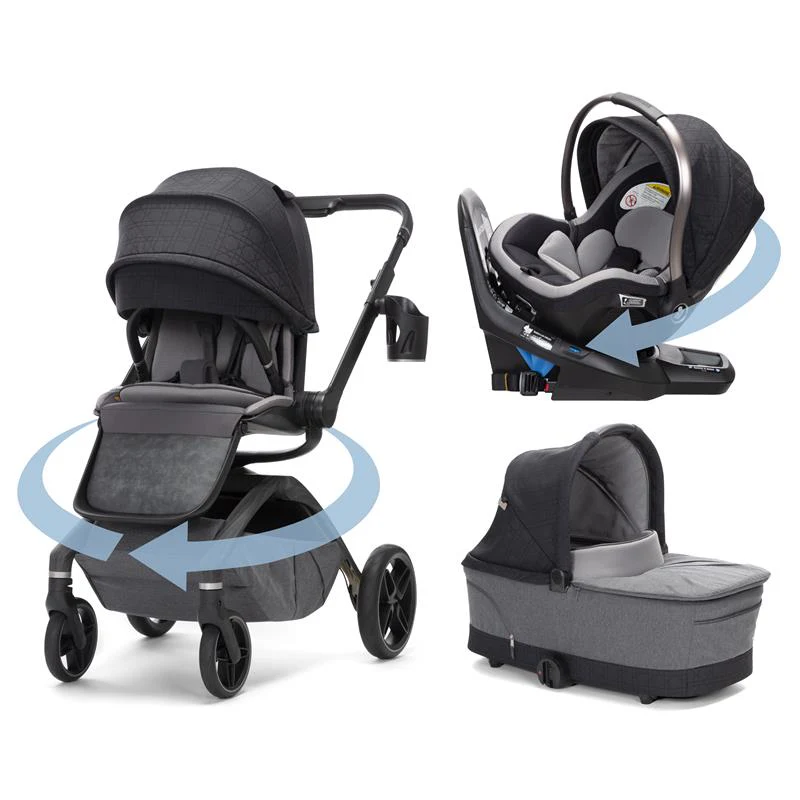 Tana 360° Rotating Travel System with Peri™ 180° & Carriage Accessory in Onyx Heritage