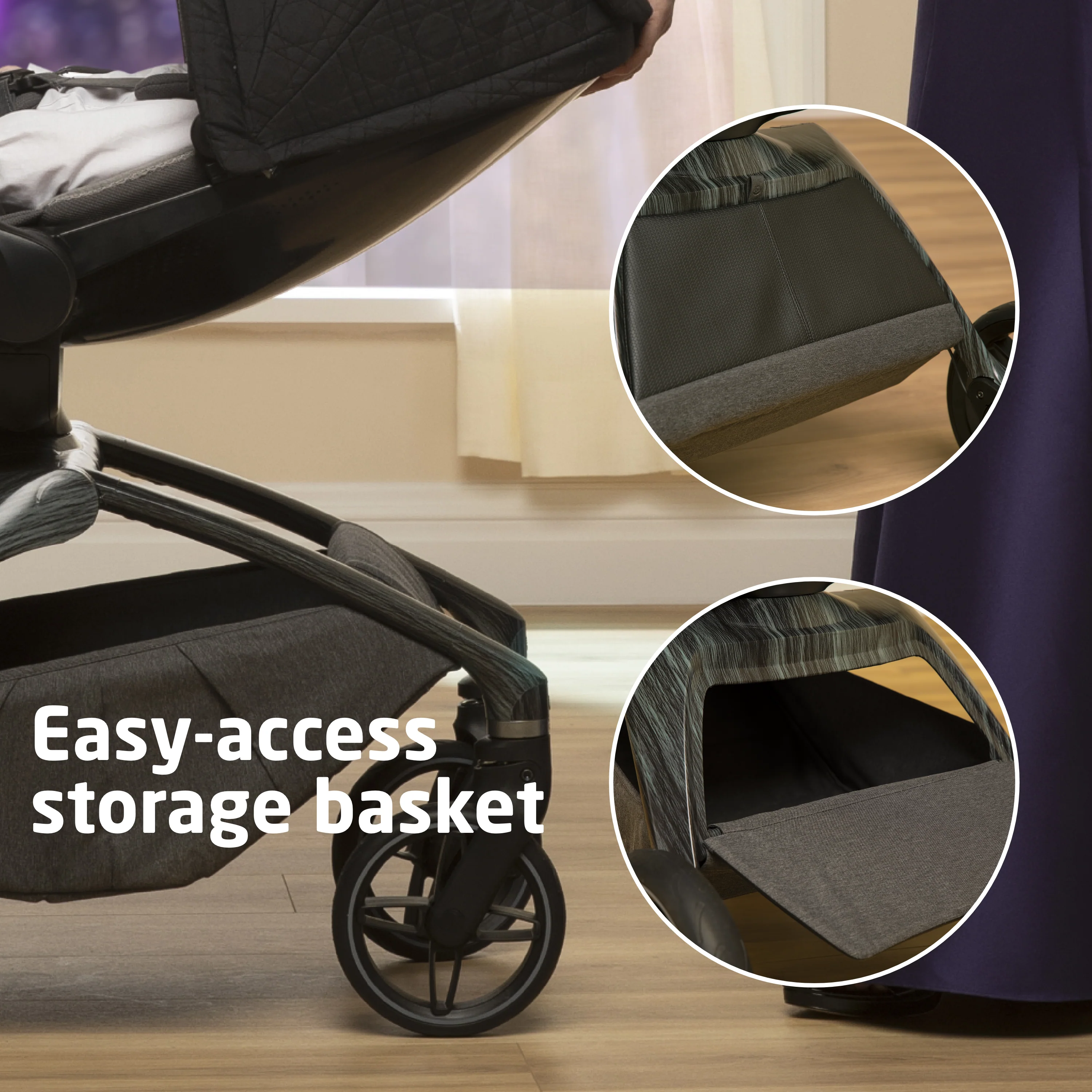 377-tana-360-rotating-modular-stroller-with-carriage-accessory-in-onyx-heritage-9.webp Tana 360° Rotating Modular Stroller with Carriage Accessory in Onyx Heritage